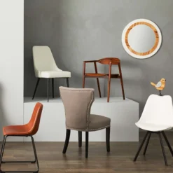 Drake Modern Industrial Faux Leather Dining Chair, Cognac 7 Drake Modern Industrial Faux Leather Dining Chair, Cognac -Accent Aura Furniture Store drake modern industrial faux leather dining chair cognac 3