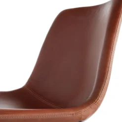 Drake Modern Industrial Faux Leather Dining Chair, Cognac -Accent Aura Furniture Store drake modern industrial faux leather dining chair cognac 7