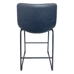 Drake Navy Blue Faux Leather Counter Stool -Accent Aura Furniture Store drake navy blue faux leather counter stool 3