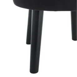 Emmy Ottoman, Black Velvet -Accent Aura Furniture Store emmy ottoman black velvet 2