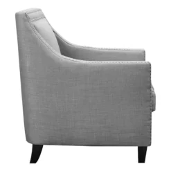 Erica Grey Accent Chair With Nailhead Trim -Accent Aura Furniture Store erica grey accent chair with nailhead trim 2