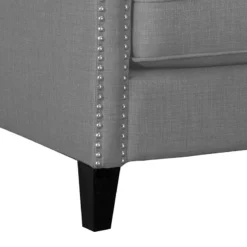 Erica Grey Accent Chair With Nailhead Trim -Accent Aura Furniture Store erica grey accent chair with nailhead trim 4