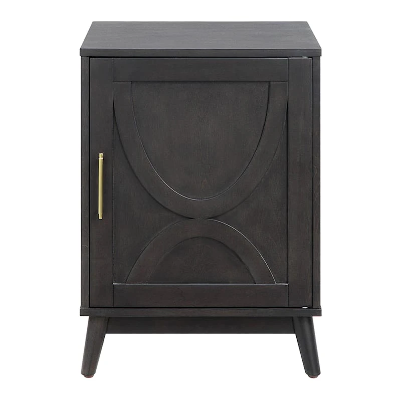 Ezra Dark Brown Cabinet With Gold Handle 2 Ezra Dark Brown Cabinet With Gold Handle - Image 2