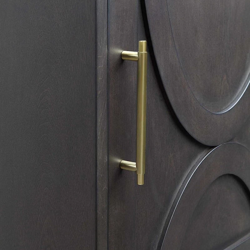 Ezra Dark Brown Cabinet With Gold Handle 3 Ezra Dark Brown Cabinet With Gold Handle - Image 3