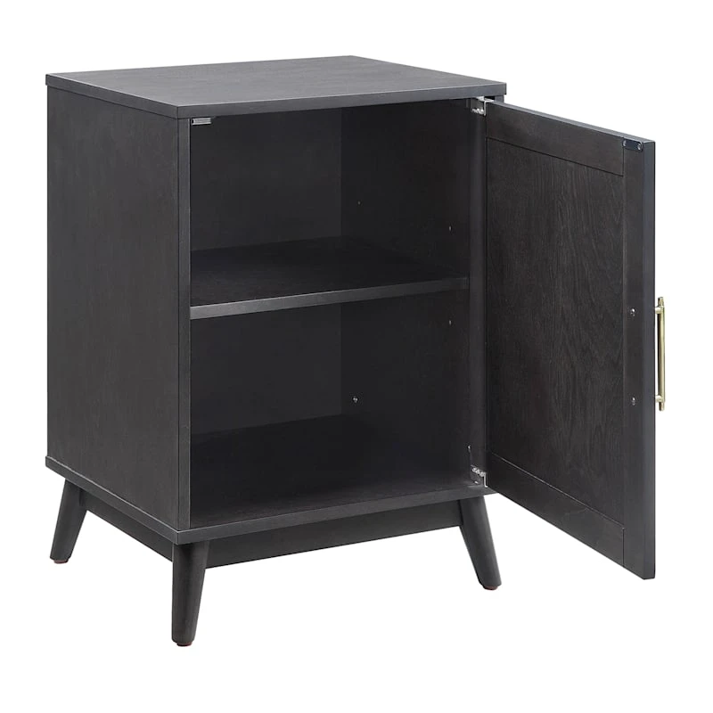 Ezra Dark Brown Cabinet With Gold Handle 4 Ezra Dark Brown Cabinet With Gold Handle - Image 4