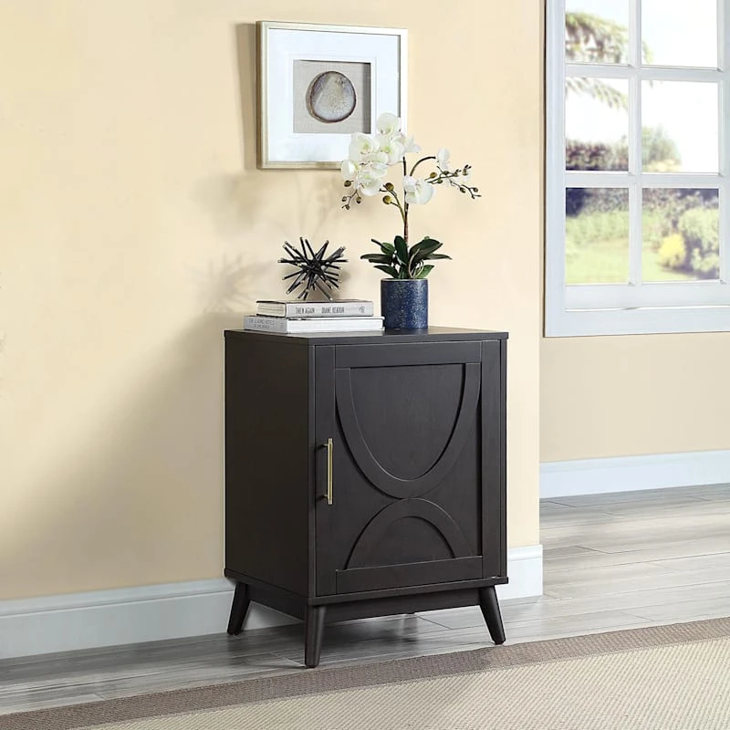 Ezra Dark Brown Cabinet With Gold Handle 5 Ezra Dark Brown Cabinet With Gold Handle - Image 5