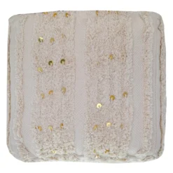 Found & Fable Amala Sequin Tufted Pouf -Accent Aura Furniture Store found fable amala sequin tufted pouf 2
