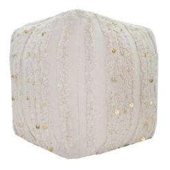 Found & Fable Amala Sequin Tufted Pouf