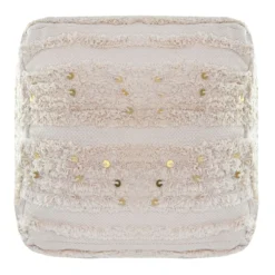 Found & Fable Amala Sequin Tufted Pouf -Accent Aura Furniture Store found fable amala sequin tufted pouf 4