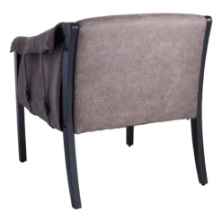 Found & Fable Axl Grey Faux Leather Armchair -Accent Aura Furniture Store found fable axl grey faux leather armchair 1