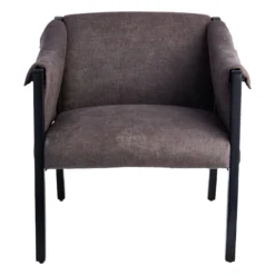 Found & Fable Axl Grey Faux Leather Armchair -Accent Aura Furniture Store found fable axl grey faux leather armchair 2
