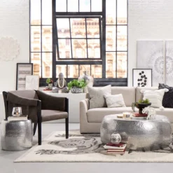 Found & Fable Axl Grey Faux Leather Armchair -Accent Aura Furniture Store found fable axl grey faux leather armchair 6