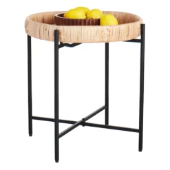 Found & Fable Briar Rattan Folding Table -Accent Aura Furniture Store found fable briar rattan folding table 1