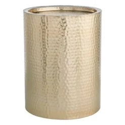 Found & Fable Hammered Gold Drum Accent Table, Large