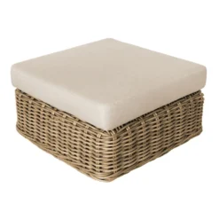 Found & Fable Hamptons All-Weather Wicker Ottoman With Cushion