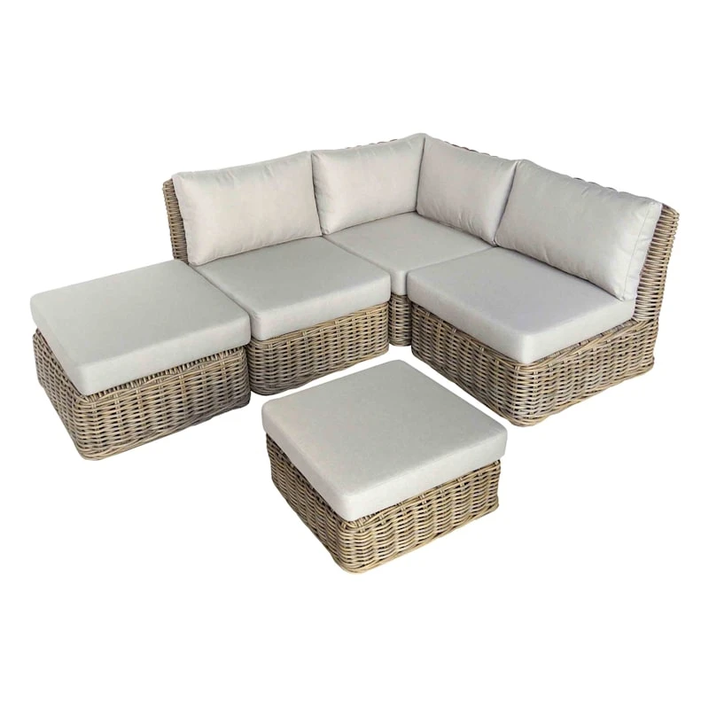 Found & Fable Hamptons All-Weather Wicker Outdoor Corner Chair With Cushion 3 Found & Fable Hamptons All-Weather Wicker Outdoor Corner Chair With Cushion - Image 3