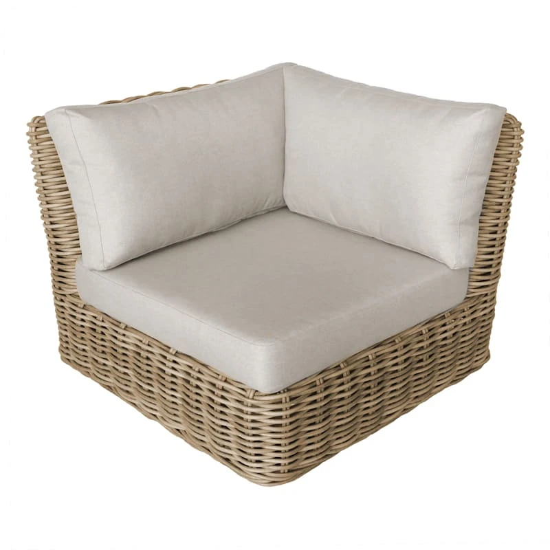 Found & Fable Hamptons All-Weather Wicker Outdoor Corner Chair With Cushion 1 Found & Fable Hamptons All-Weather Wicker Outdoor Corner Chair With Cushion