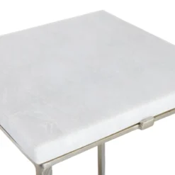 Found & Fable Judd Silver Accent Table With Marble Top 6 Found & Fable Judd Silver Accent Table With Marble Top -Accent Aura Furniture Store found fable judd silver accent table with marble top 2
