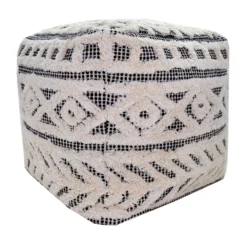 Found & Fable Kai Diamond Tufted Pouf, 16"