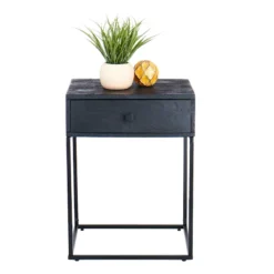 Found & Fable Kayla Rustic Black Nightstand 6 Found & Fable Kayla Rustic Black Nightstand -Accent Aura Furniture Store found fable kayla rustic black nightstand 2