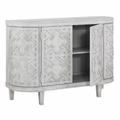 Found & Fable Lena Curved 4-Door Media Cabinet -Accent Aura Furniture Store found fable lena curved 4 door media cabinet 2