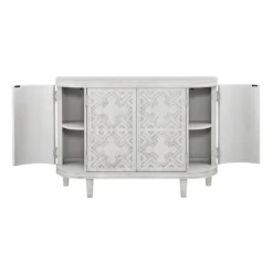 Found & Fable Lena Curved 4-Door Media Cabinet -Accent Aura Furniture Store found fable lena curved 4 door media cabinet 3