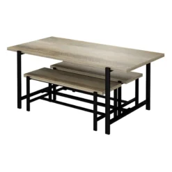 Found & Fable Loggy Wood & Metal Dining Table, 71" -Accent Aura Furniture Store found fable loggy wood metal dining table 71 3