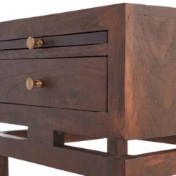 Found & Fable Maddison Chestnut Wood Side Table With Drawer -Accent Aura Furniture Store found fable maddison chestnut wood side table with drawer 4