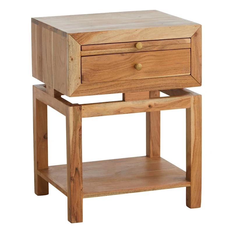 Found & Fable Maddison Natural Wood Side Table With Drawer 1 Found & Fable Maddison Natural Wood Side Table With Drawer
