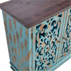 Found & Fable Northfield 3-Door Distressed Cabinet -Accent Aura Furniture Store found fable northfield 3 door distressed cabinet 3