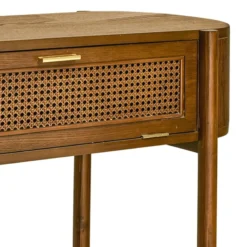 Found & Fable Reston Round Corner Wooden Console Table -Accent Aura Furniture Store found fable reston round corner wooden console table 3