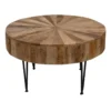 Found & Fable Round Mango Wood Coffee Table With Metal Hairpin Legs, Mango