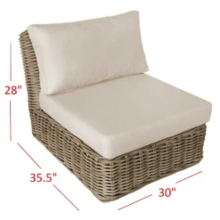Found & Fable Set Of 2 Hamptons All-Weather Wicker Armless Outdoor Chair With Cushion -Accent Aura Furniture Store found fable set of 2 hamptons all weather wicker armless outdoor chair with cushion 6