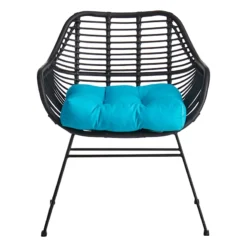 Found & Fable Wates All-Weather Wicker Outdoor Chair, Black -Accent Aura Furniture Store found fable wates all weather wicker outdoor chair black 2