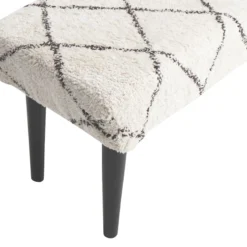 Found & Fable Zuri Cream & Black Tufted Bench -Accent Aura Furniture Store found fable zuri cream black tufted bench 2