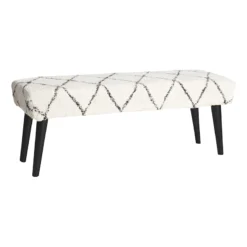 Found & Fable Zuri Cream & Black Tufted Bench
