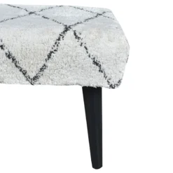 Found & Fable Zuri Cream & Black Tufted Bench -Accent Aura Furniture Store found fable zuri cream black tufted bench 4