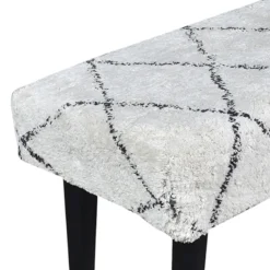 Found & Fable Zuri Cream & Black Tufted Bench -Accent Aura Furniture Store found fable zuri cream black tufted bench 6
