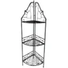 Gold & Black Scrolled Metal Folding Corner Shelf Rack, 51.5"