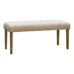 Grace Mitchell Bailey Tufted Bench With Ring Accents