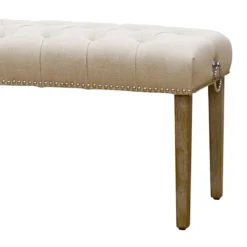 Grace Mitchell Bailey Tufted Bench With Ring Accents -Accent Aura Furniture Store grace mitchell bailey tufted bench with ring accents 3