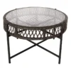 Grace Mitchell Rochester All-Weather Wicker Coffee Table With Tempered Glass Top, Dark Grey