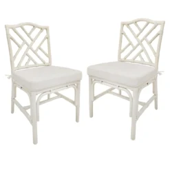 Grace Mitchell Set Of 2 Dana White Rattan Dining Chair