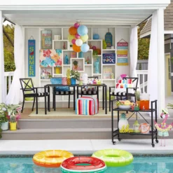 Grammercy Black Steel Slat Outdoor Chaise Lounge Chair -Accent Aura Furniture Store grammercy black steel slat outdoor chaise lounge chair 6