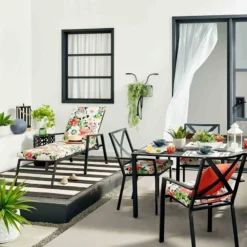 Grammercy Black Steel Slat Outdoor Chaise Lounge Chair -Accent Aura Furniture Store grammercy black steel slat outdoor chaise lounge chair 7