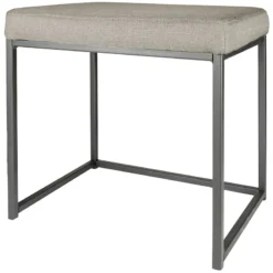 Grey Rectangle Vanity Stool