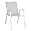 Grey & Silver Sling Stacking Chair
