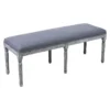Heritage Dark Grey Linen Bench