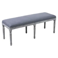 Heritage Dark Grey Linen Bench