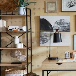 Honeybloom 4-Tier Burnaby Wood & Metal Shelf -Accent Aura Furniture Store honeybloom 4 tier burnaby wood metal shelf 6